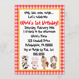 Barnyard Birthday Invitation