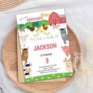 Barnyard birthday invitations