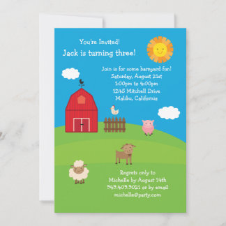 Barnyard Birthday Party Invitation