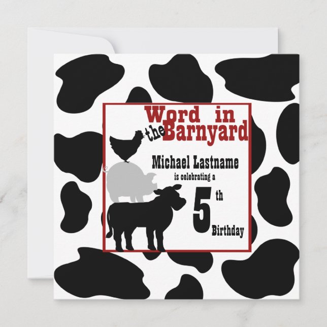 Barnyard Birthday Party Invitation (Front)