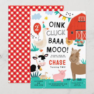 Barnyard birthday Party  Invitation