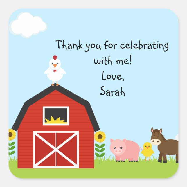 Barnyard Buddies Square Sticker (Front)