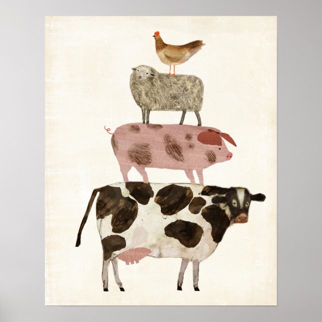 Barnyard Buds - Cow, Pig, Sheep, and Hen Poster (Front)