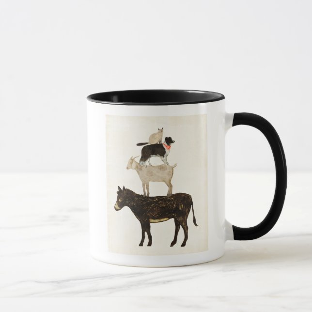 Barnyard Buds - Donkey, Goat, Dog, Cat Mug (Right)