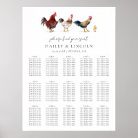 Barnyard Chicken Wedding Seating Chart