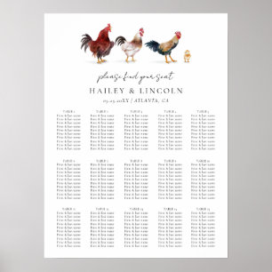 Barnyard Chicken Wedding Seating Chart