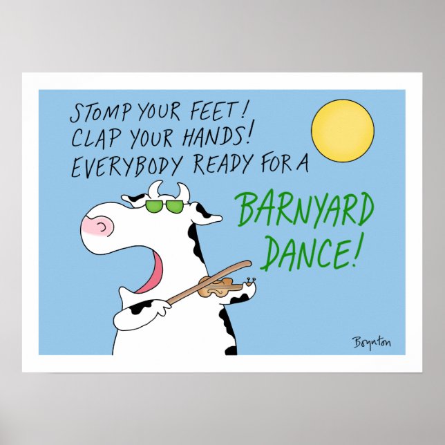 Barnyard Dance Fiddle Cow by Sandra Boynton Poster (Front)