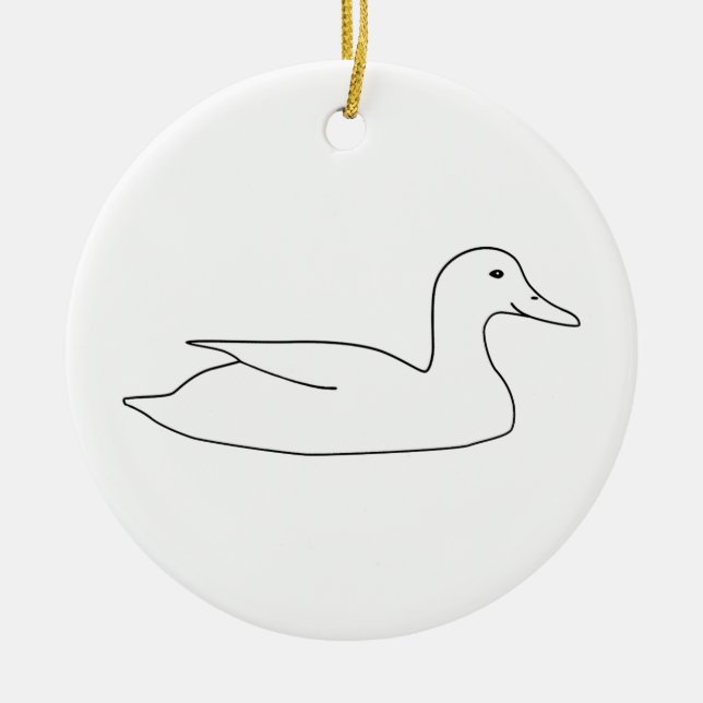 Barnyard Duck Ceramic Tree Decoration (Front)