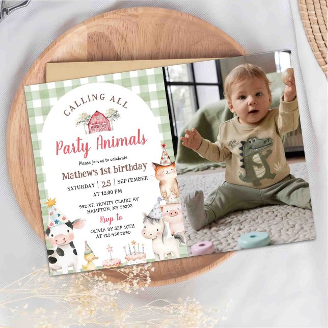 Barnyard Farm Animals Birthday Invitation Photo (Creator Uploaded)