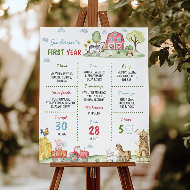 Barnyard Farm Animals Birthday Milestone Sign (Creator Uploaded)