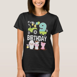 Barnyard Farm Animals It's My 9th Birthday 9 Year  T-Shirt