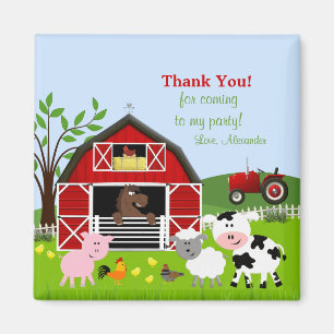 Barnyard Farm Animals Thank You Magnet