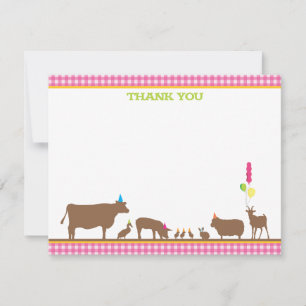 Barnyard Flat Thank You Note Card