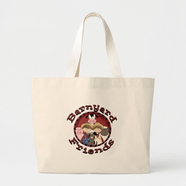 Barnyard Friends Tshirts and Gifts Large Tote Bag (Front)