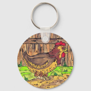 Barnyard Hen keychain