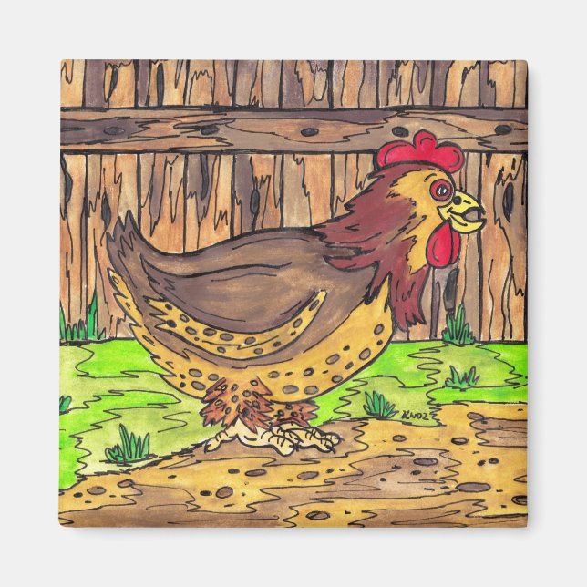 Barnyard Hen Magnet (Front)