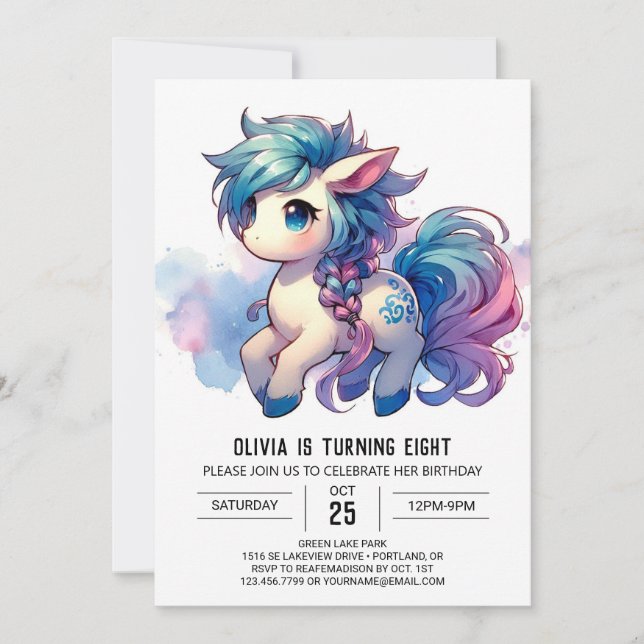Barnyard Printable Horse Birthday Invitation (Front)