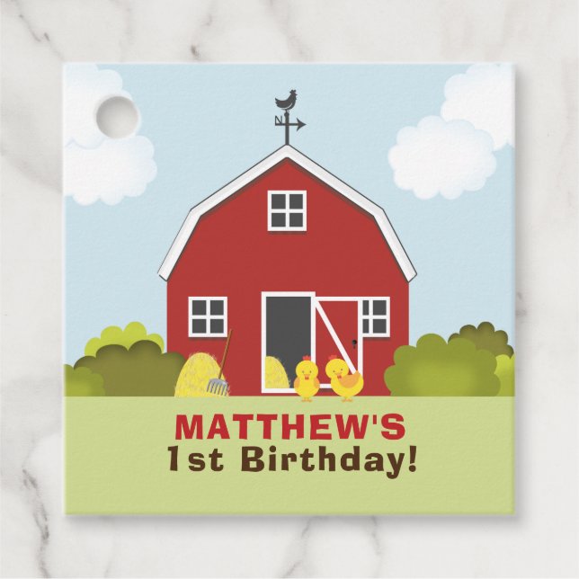 Barnyard Thank You Favour Tags (Front)
