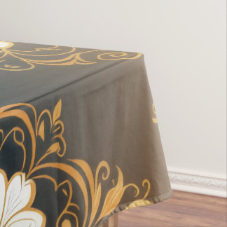 "Barockes Ornament-Muster in Gold und Schwarz" Dec Tablecloth
