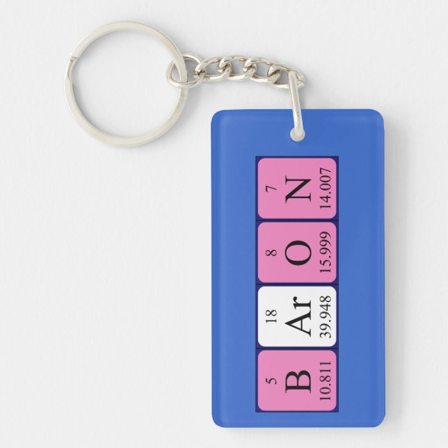 Baron periodic table name keyring (Front)