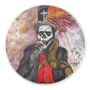 Baron Samedi Ceramic Knob