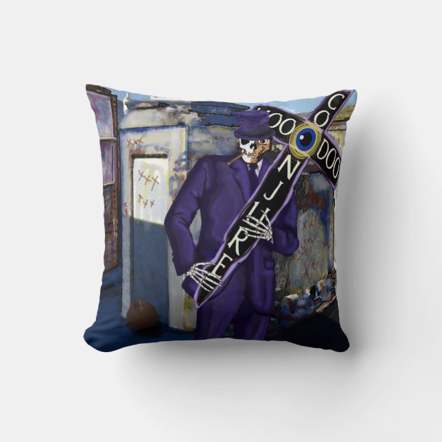Baron Samedi Voodoo Art Pillow (Front)