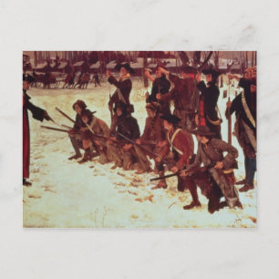 Baron von Steuben drilling American recruits Postcard