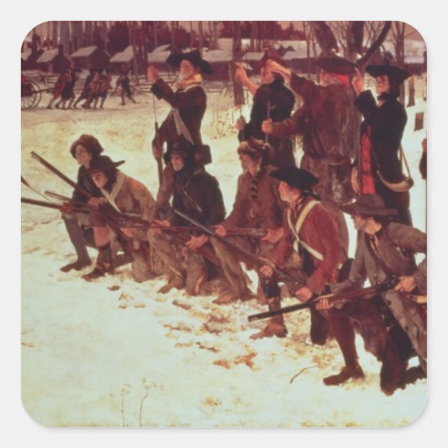 Baron von Steuben drilling American recruits Square Sticker (Front)