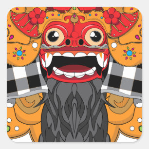 Barong Bali Square Sticker