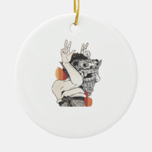 Barong Peekaboo Ceramic Tree Decoration