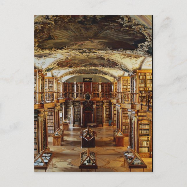 Baroque Abbey Library, St. Gallen, Switzerland Postcard (Front)