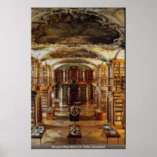 Baroque Abbey Library, St. Gallen, Switzerland Poster