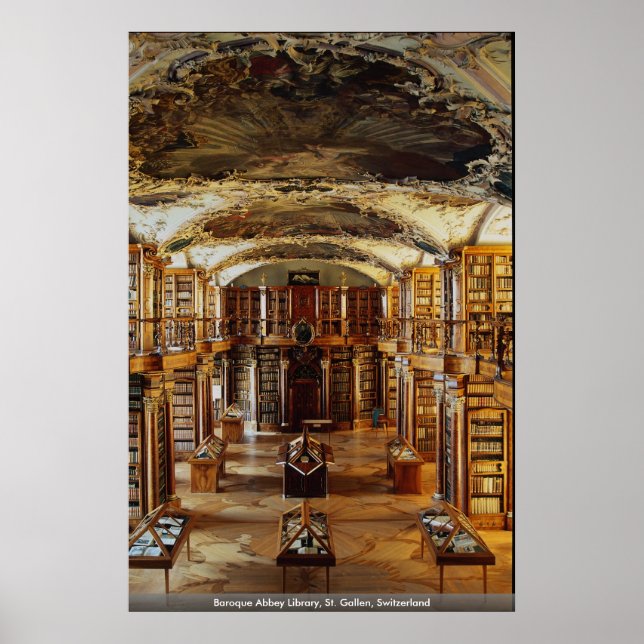 Baroque Abbey Library, St. Gallen, Switzerland Poster (Front)