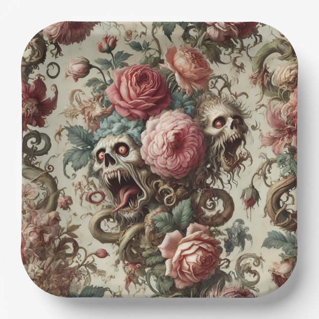 Baroque Aberration – Gothic Victorian Paper Plate (Front)