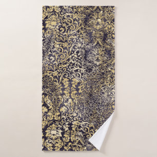 Baroque and Damask arabesque motifs ripped abstrac Bath Towel