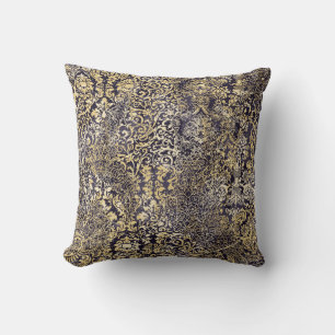 Baroque and Damask arabesque motifs ripped abstrac Cushion