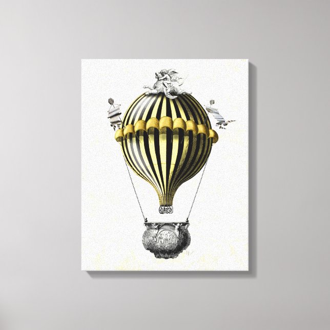 Baroque Balloon Black Yellow Canvas Print (Front)