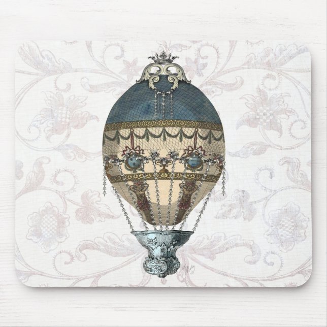 Baroque Balloon Blue & Cream Mouse Mat (Front)