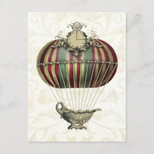 Baroque Balloon with Clock Postcard