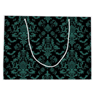Baroque Bat Floral Gift Bag   Gothic Victorian