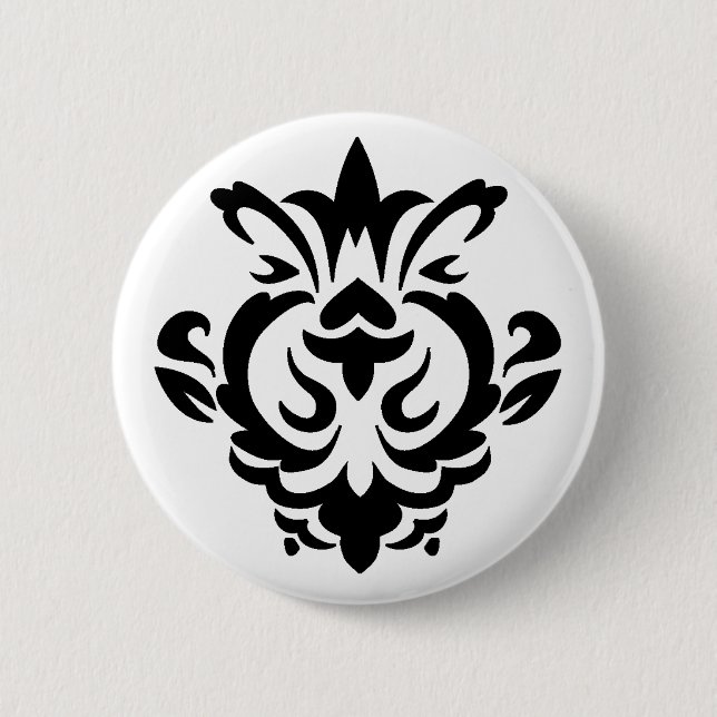 Baroque Black Single (button) 6 Cm Round Badge (Front)