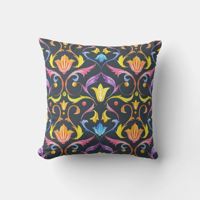 Baroque Brightness: Colourful Vintage Charm. Cushion (Front)