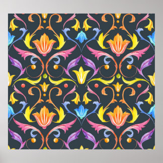 Baroque Brightness: Colourful Vintage Charm. Poster