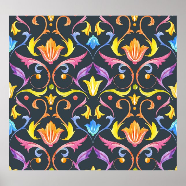 Baroque Brightness: Colourful Vintage Charm. Poster (Front)