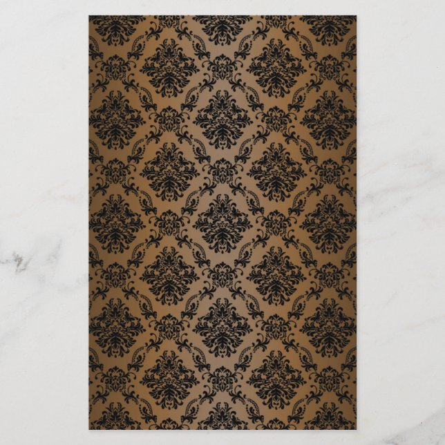 Baroque Brown Victorian Scrapbook Paper (Front)