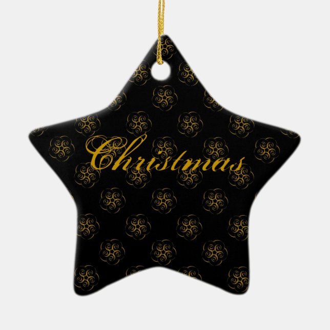 Baroque Christmas Ceramic Tree Decoration (Front)