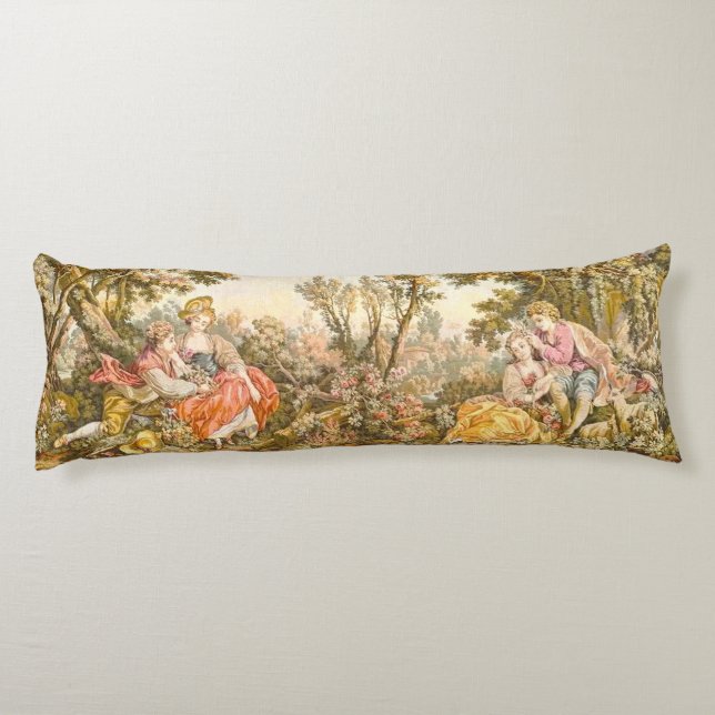 Baroque Couple Floral Body Pillow (Back)