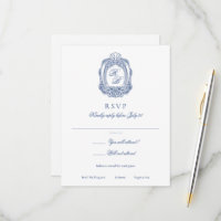 Baroque Crest French Blue Antique Wedding