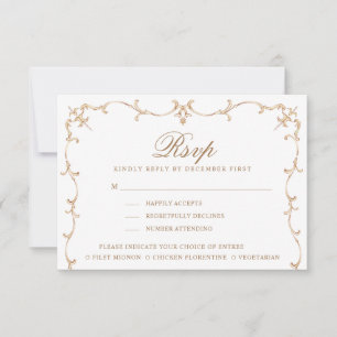 Baroque Crest   Monogram RSVP   Meal Options  Card