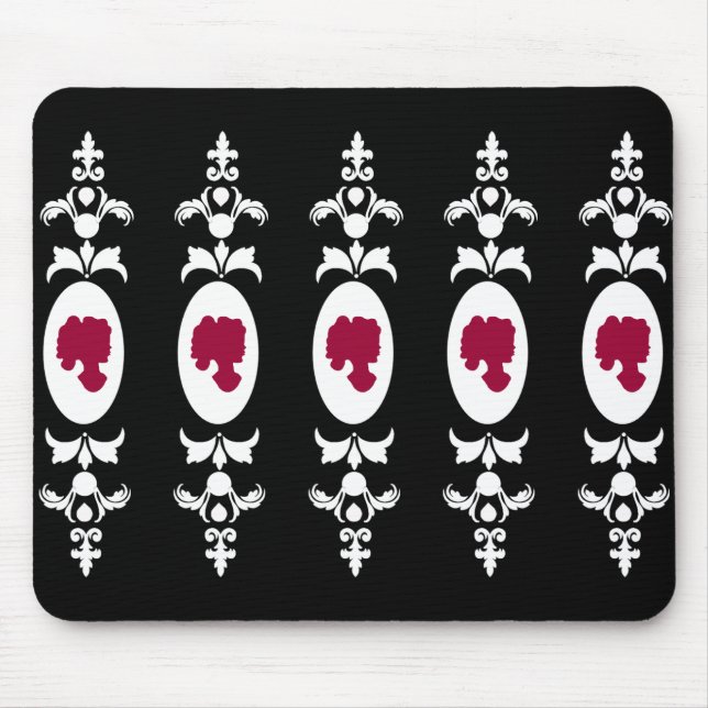 Baroque Damask Cameo Mouse Mat (Front)